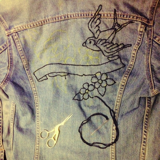 denim jacket with embroidery